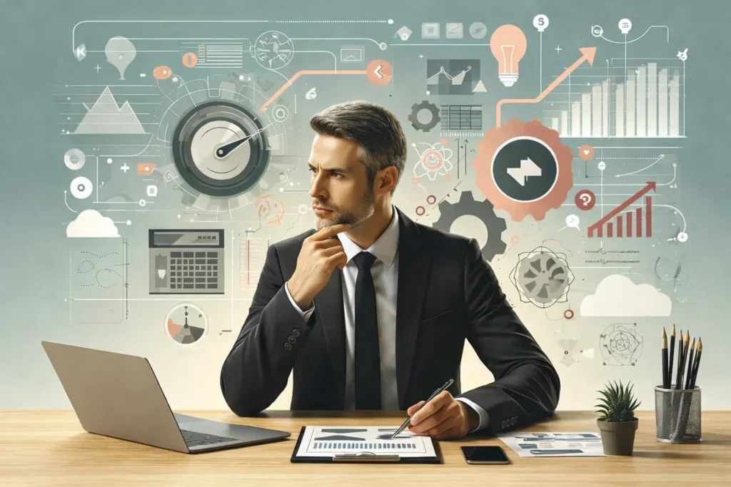 person analyzing strategy charts while deciding the best online income model