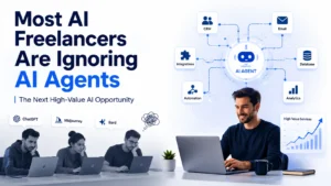 Most AI freelancers ignoring AI agents while one freelancer builds AI automation systems for business clients.